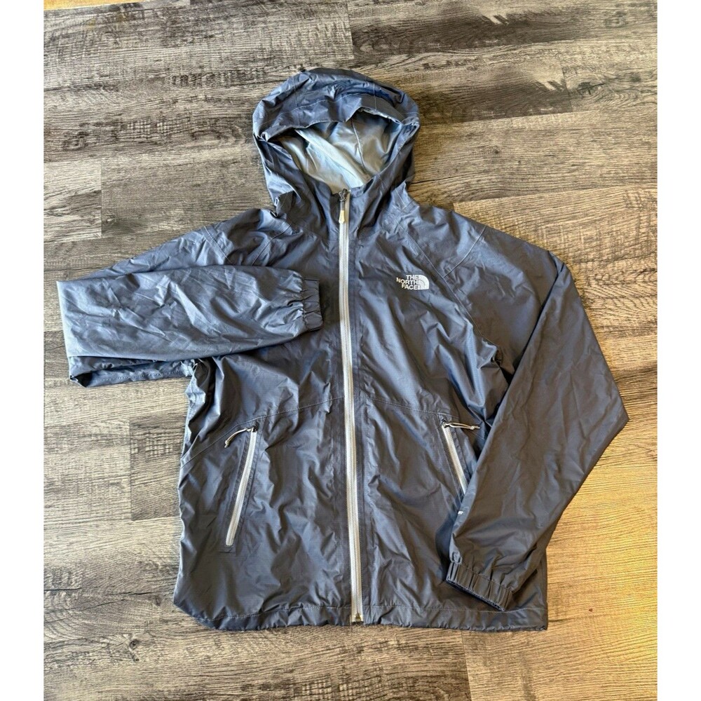 The North Face DryVent Rain Jacket Men Small Gray Hooded Windbreaker Waterproof